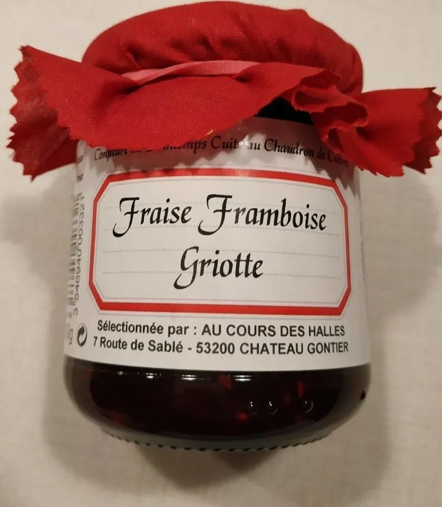 Confiture fraise framboise griotte