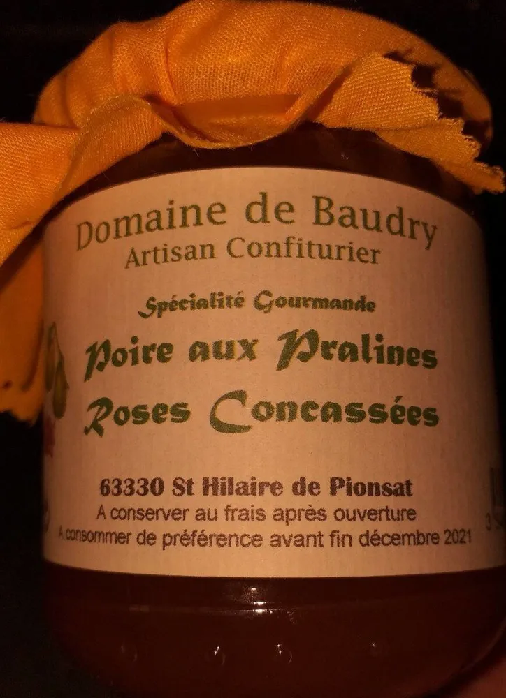 Poires aux Pralines Roses Concassées