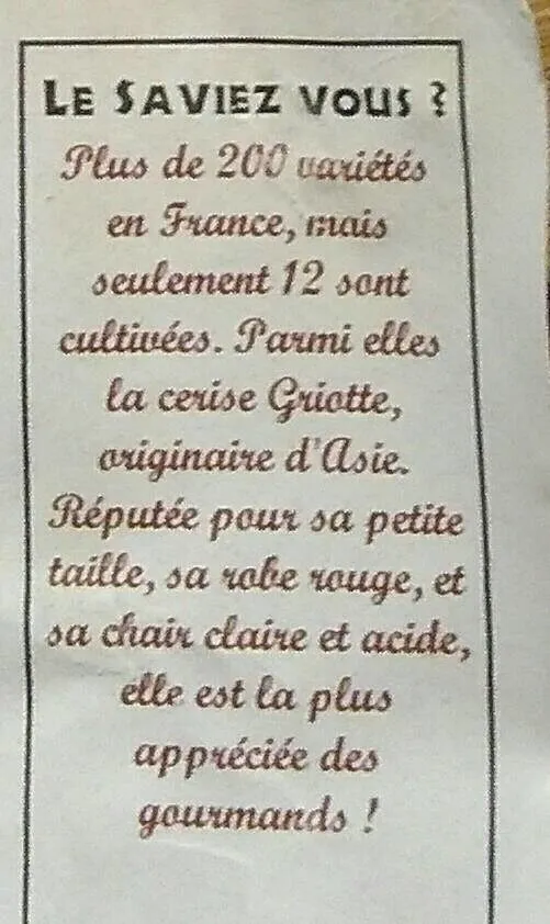 Confiture Extra Griotte
