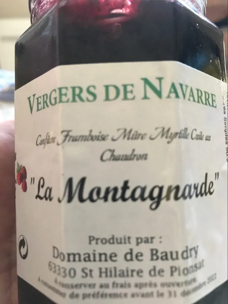Confiture de Mure Framboise Myrtille