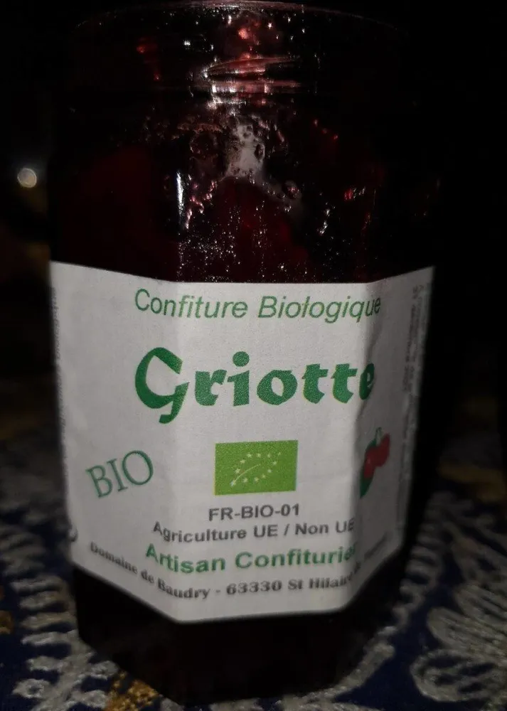 Confiture griotte bio artisan confiturier