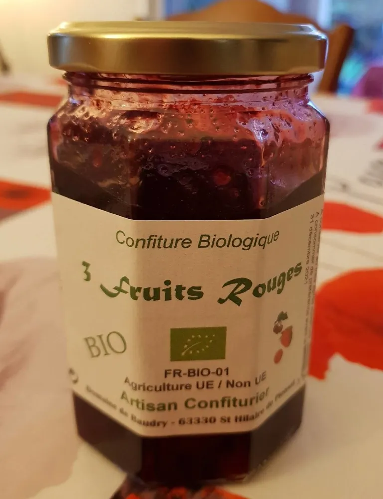 Confiture 3 fruits rouges