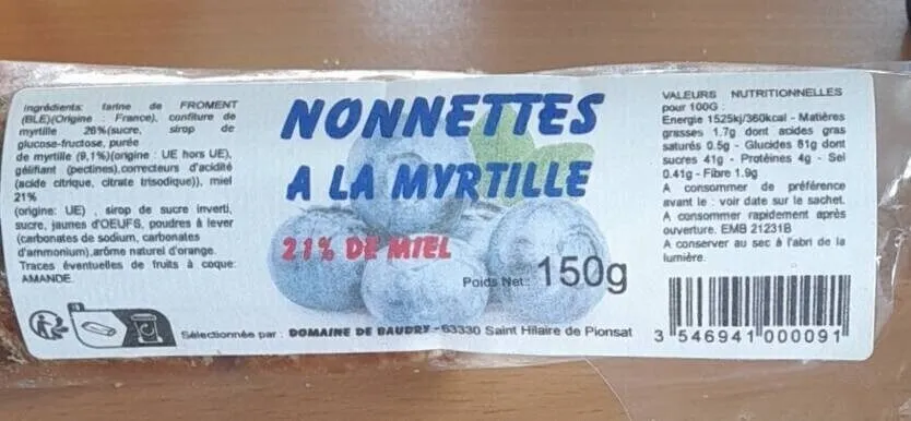 Nonnettes à la myrtille