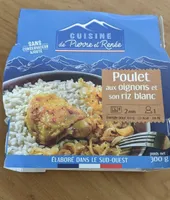 Poulet aux oignons et son riz blanc