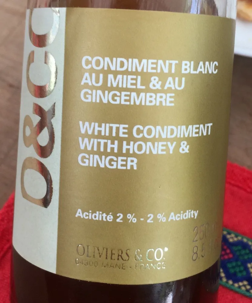 Condiment blanc au miel&au gingembre