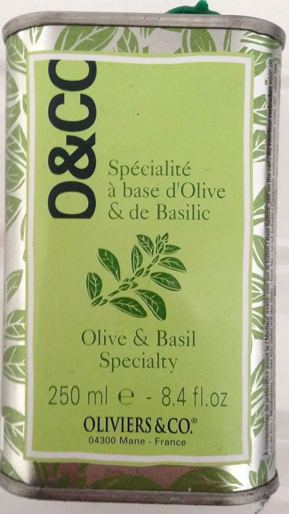 Spécialité à base d'olive et de basilic