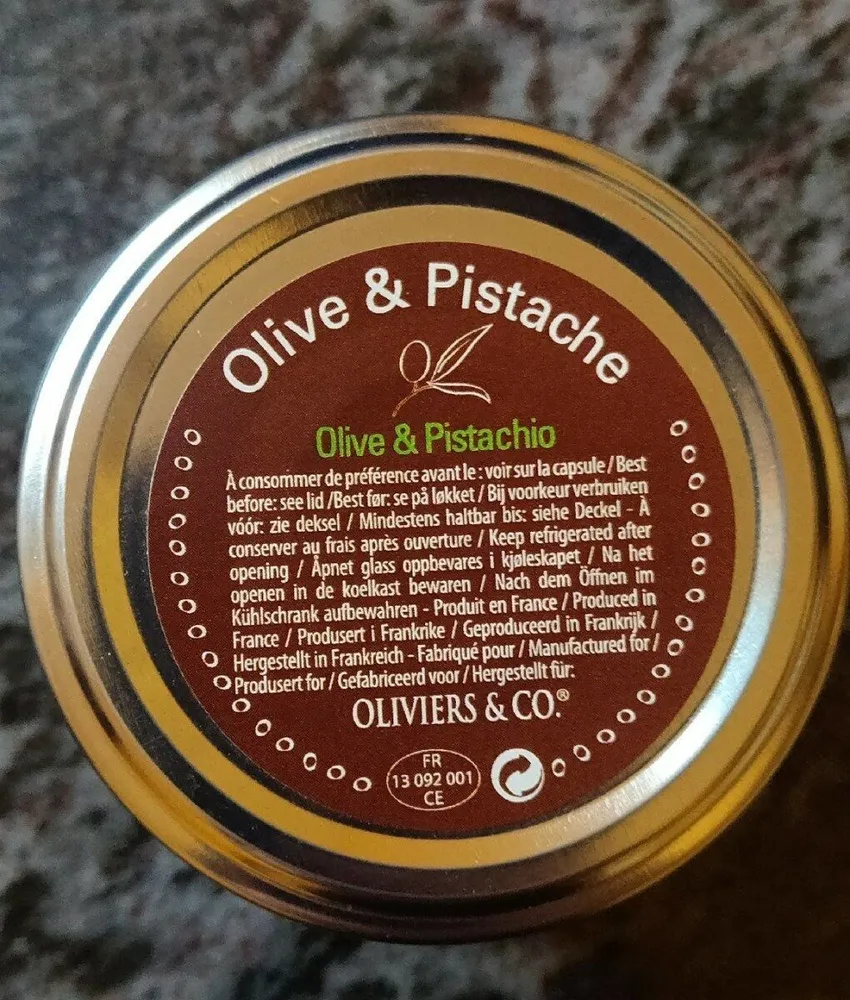 Pâte d'olive verte et pistache