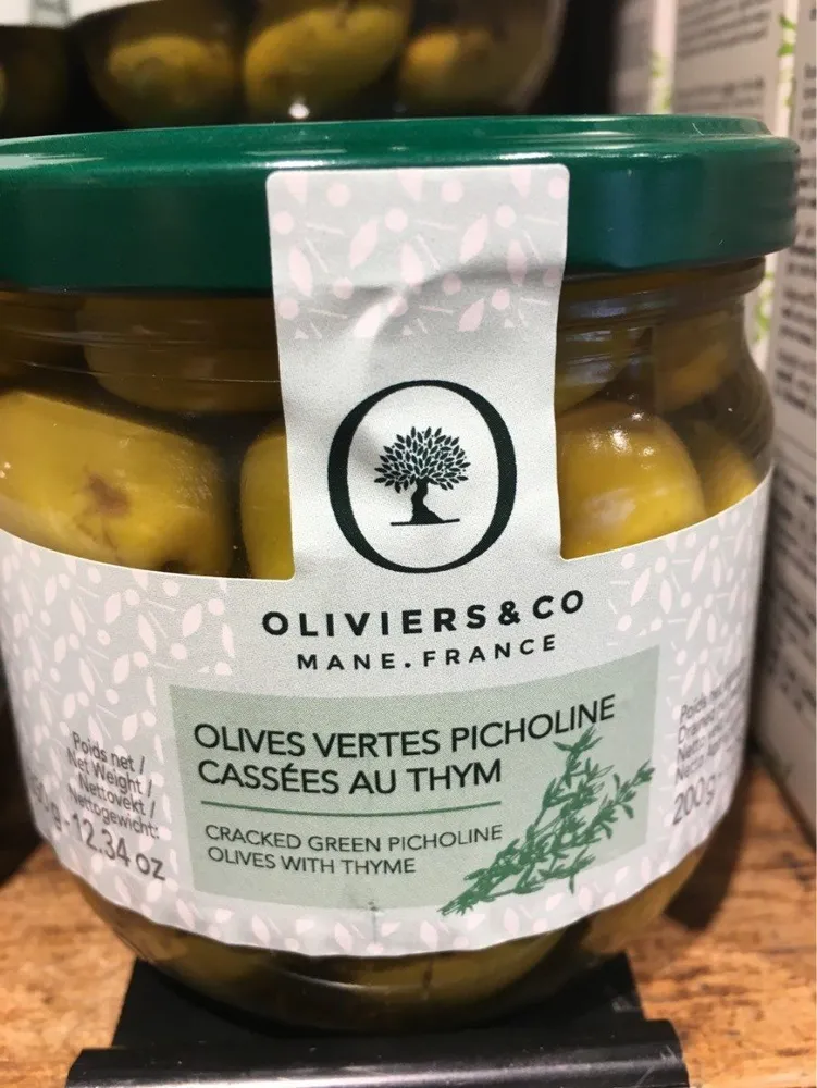 Olives vertes Picholine cassées au thym