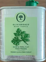 Huile Olive et persil plat frais pressés