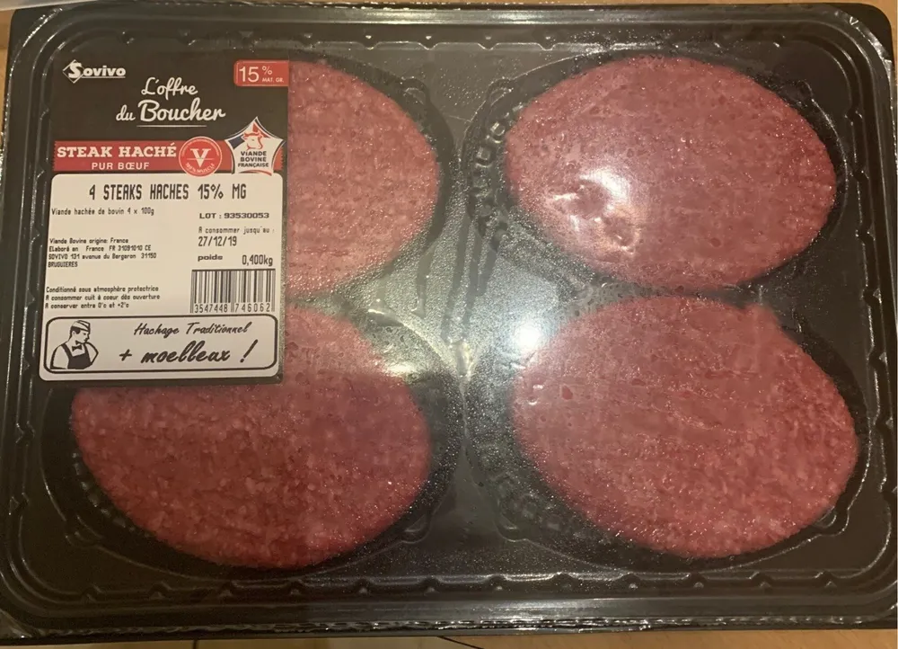 Steaks Haches 15% MG