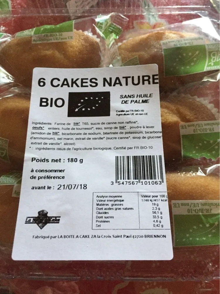 6 cakes natures