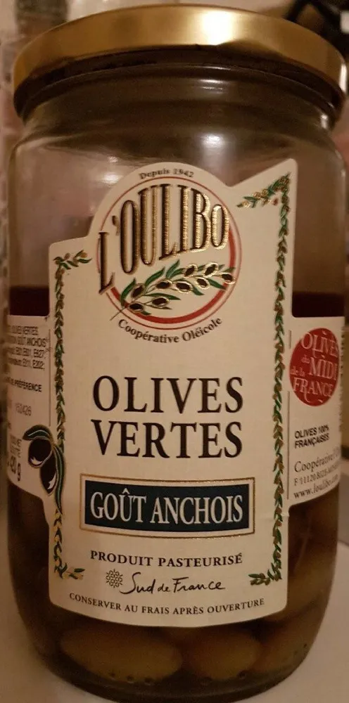 Olives vertes goût anchois