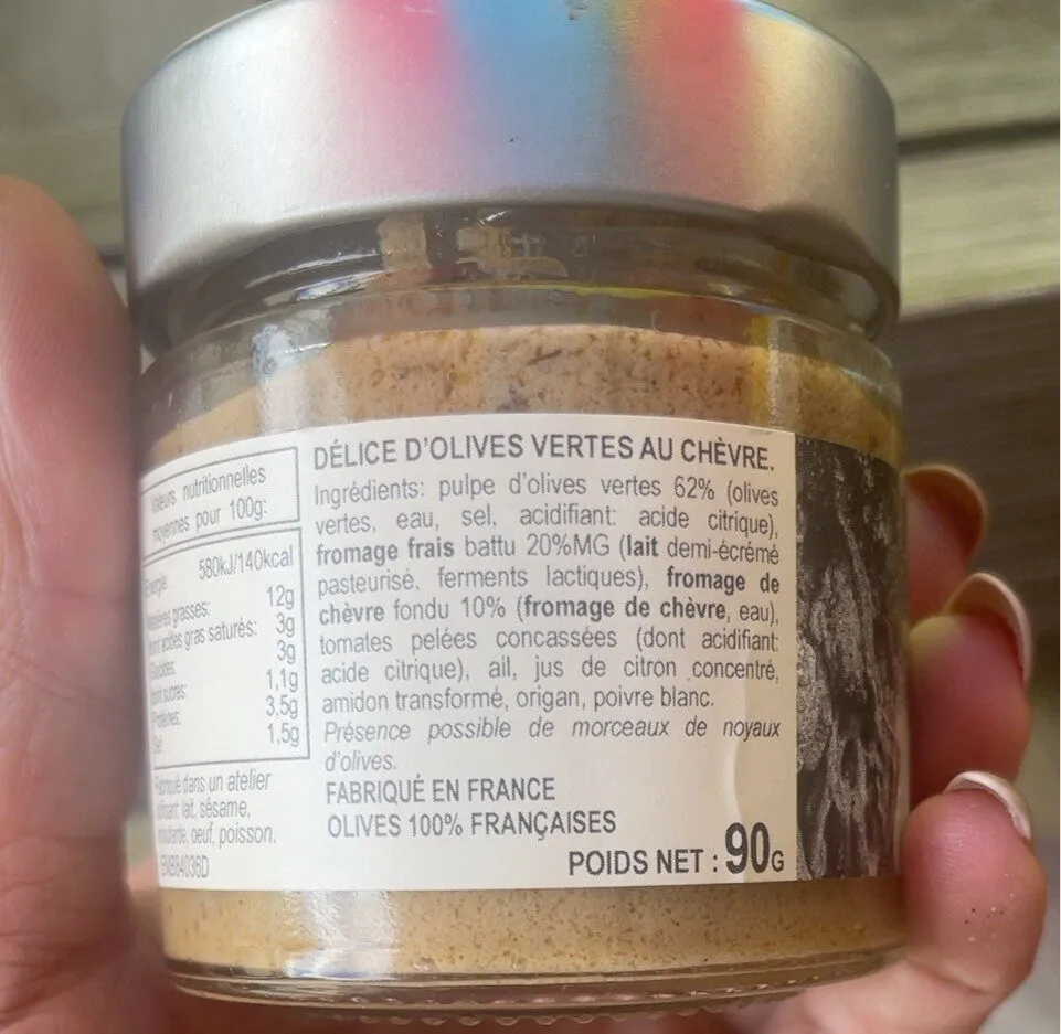 Delice dolives vertes au chevres