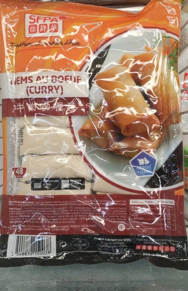 Nems au boeuf curry