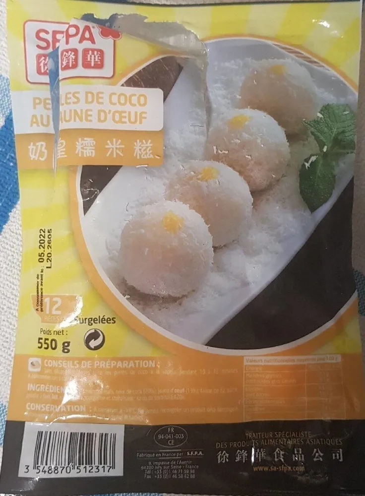 Perles coco au jaune d'œuf
