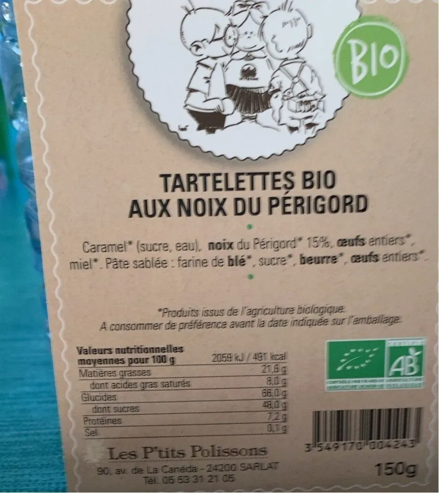 Tartelettes bio aux noix du perigord