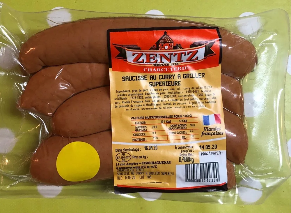 Saucisse au curry à griller