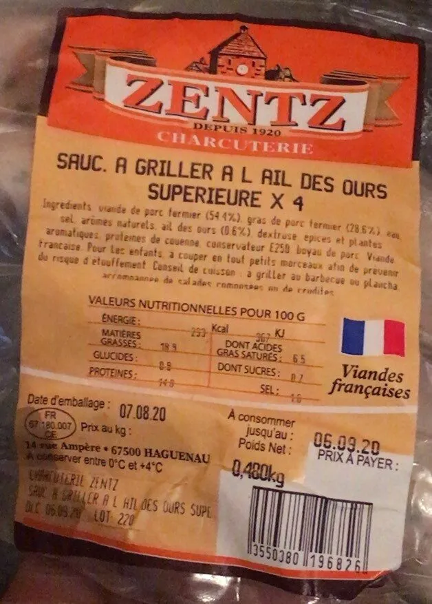 Saucisse a l’ail des ours