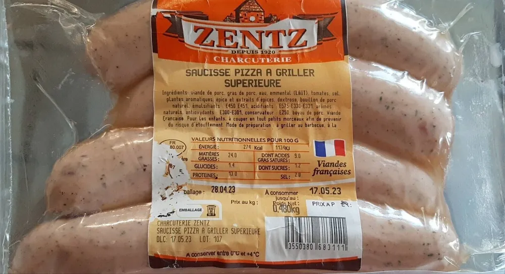Saucisse pizza à griller supérieure