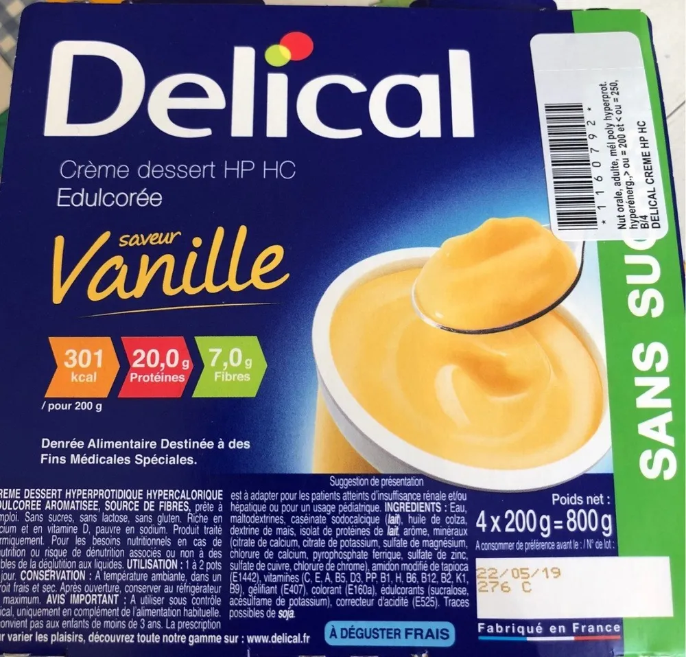 Crème dessert edulcorée