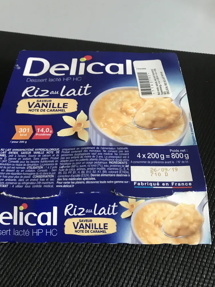 Delical Riz Au Lait Nutriment Vanille 4pots / 200G
