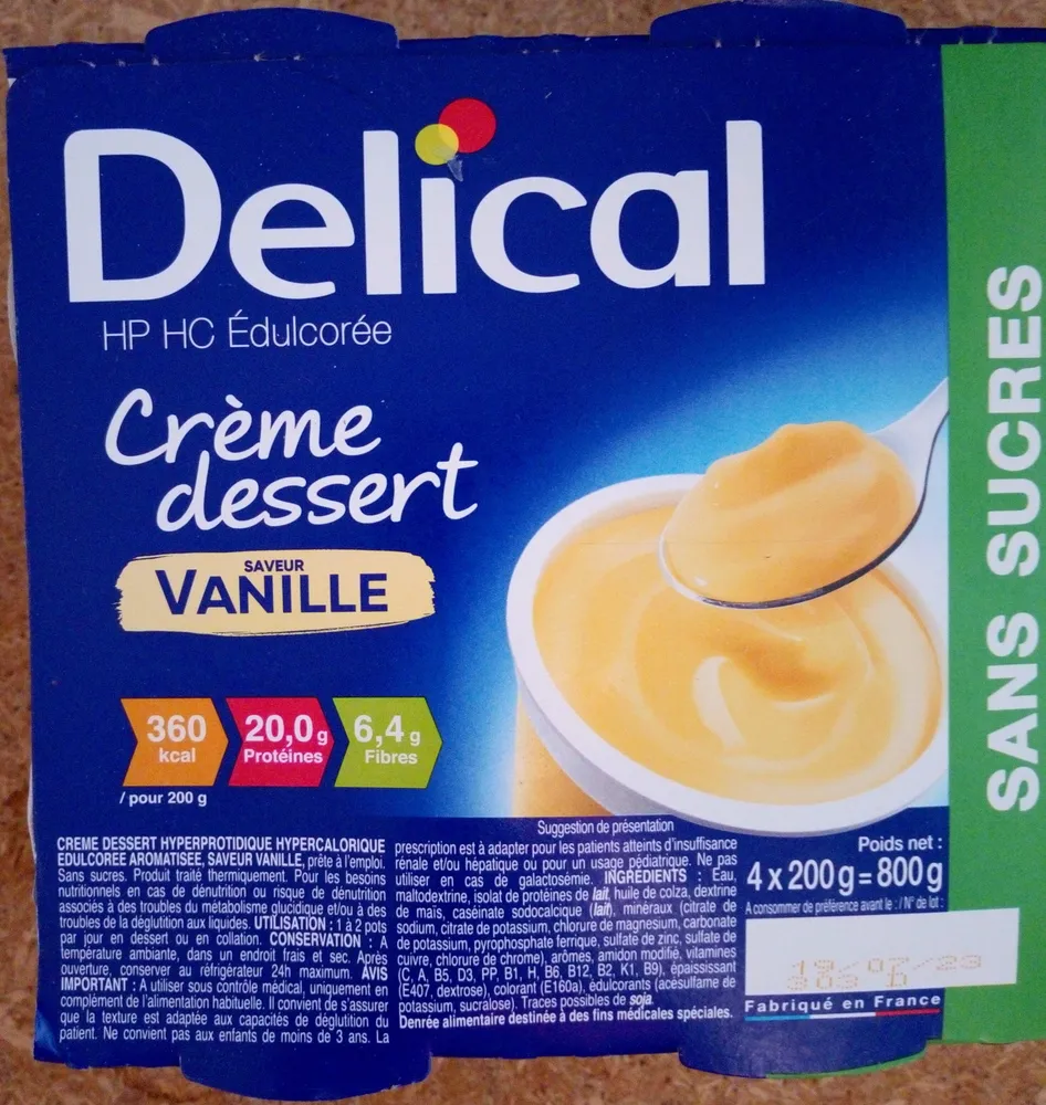 Crème dessert saveur vanille