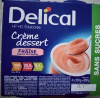 Crème dessert saveur fraise façon pâtissière