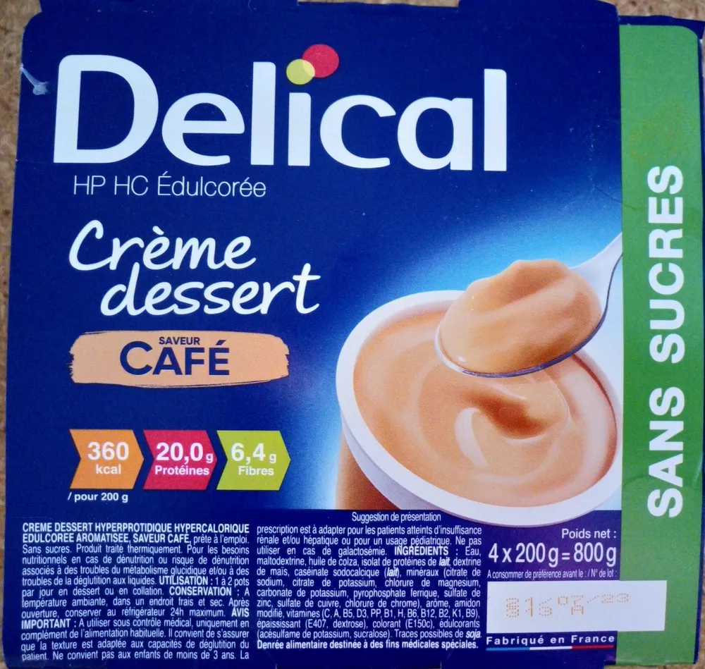 Crème dessert saveur café