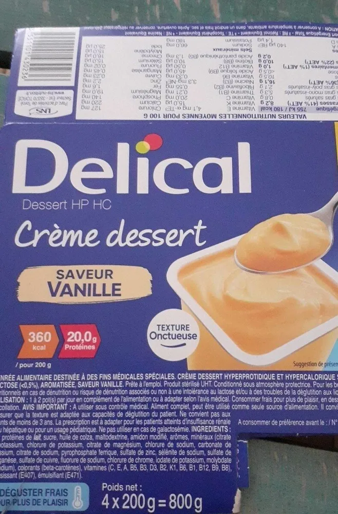 Délicat dessert HP HC /Crème dessert saveur vanille