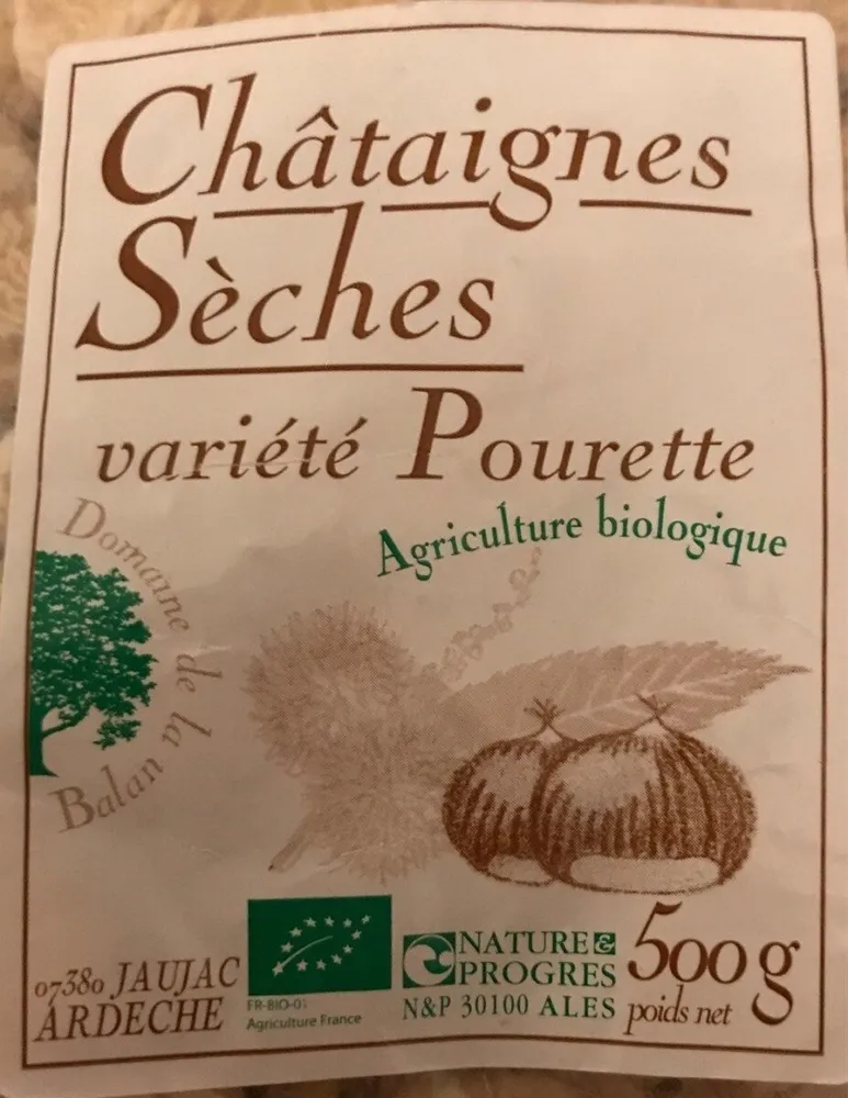 Châtaignes sèches variété Pourette