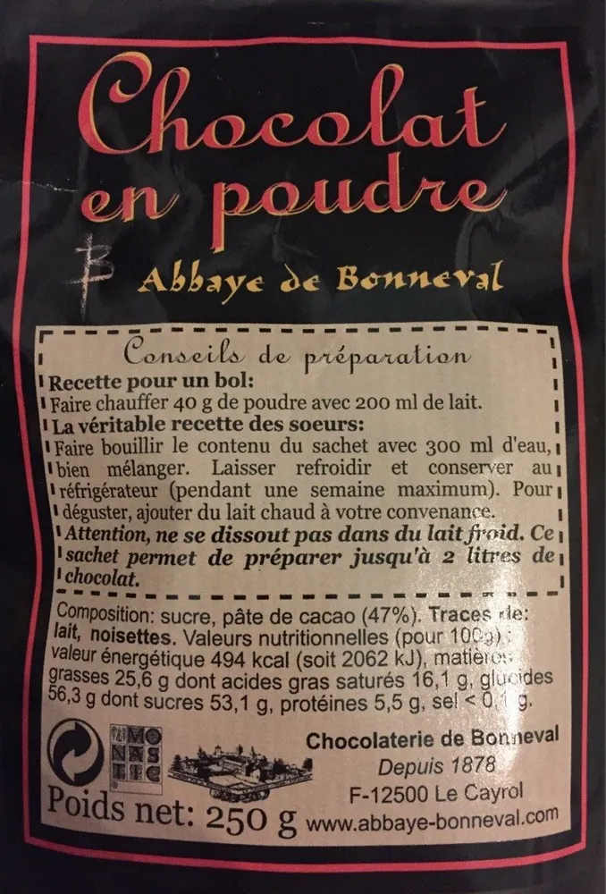 Chocolat en poudre
