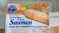 Papillotes de brick saumon sauce crevettes emmental