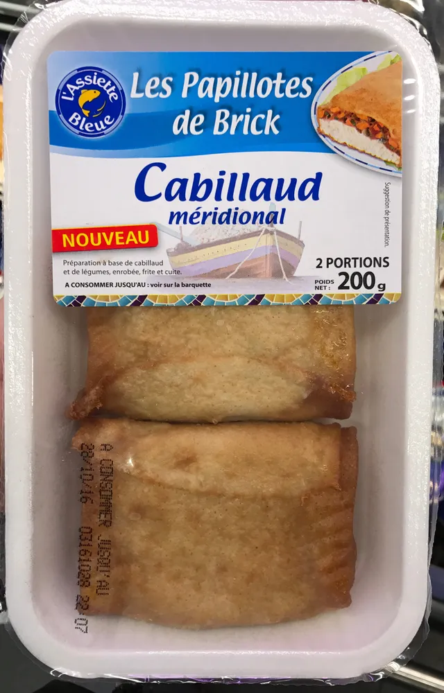 Les Papillotes de Brick Cabillaud méridional