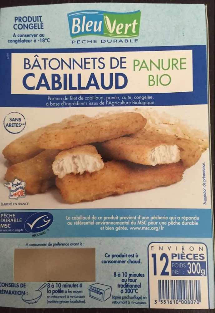 Batonnets de Cabillaud