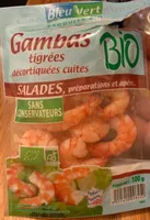 Gambas tigrées décortiquées cuites