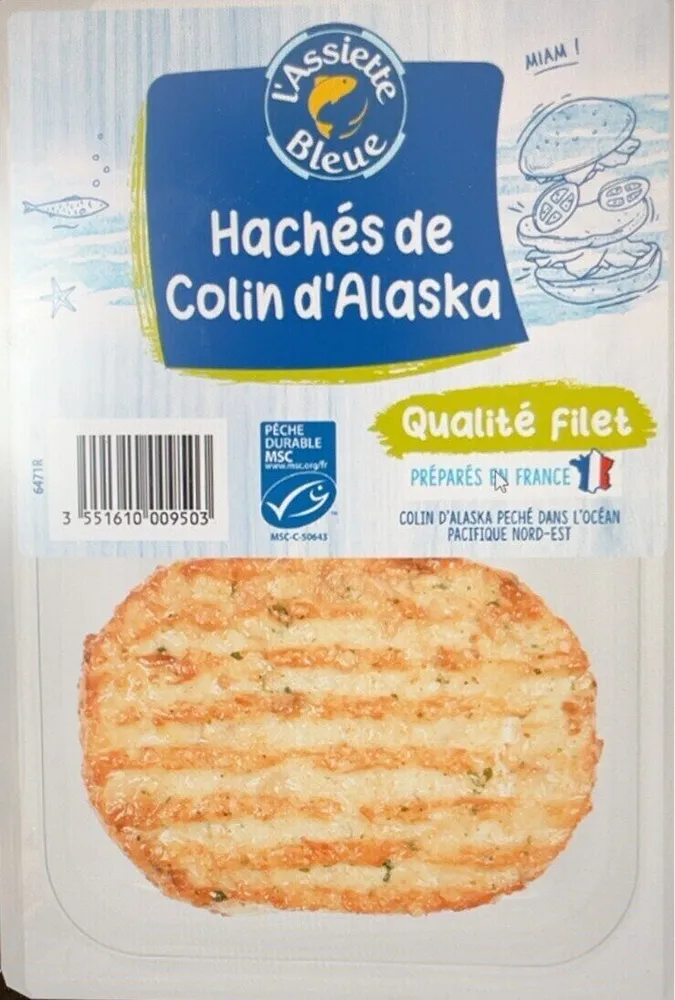 Hachés de colin d'Alaska oignon et persil bio