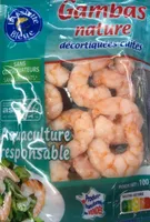 Gambas nature decortiquées cuites