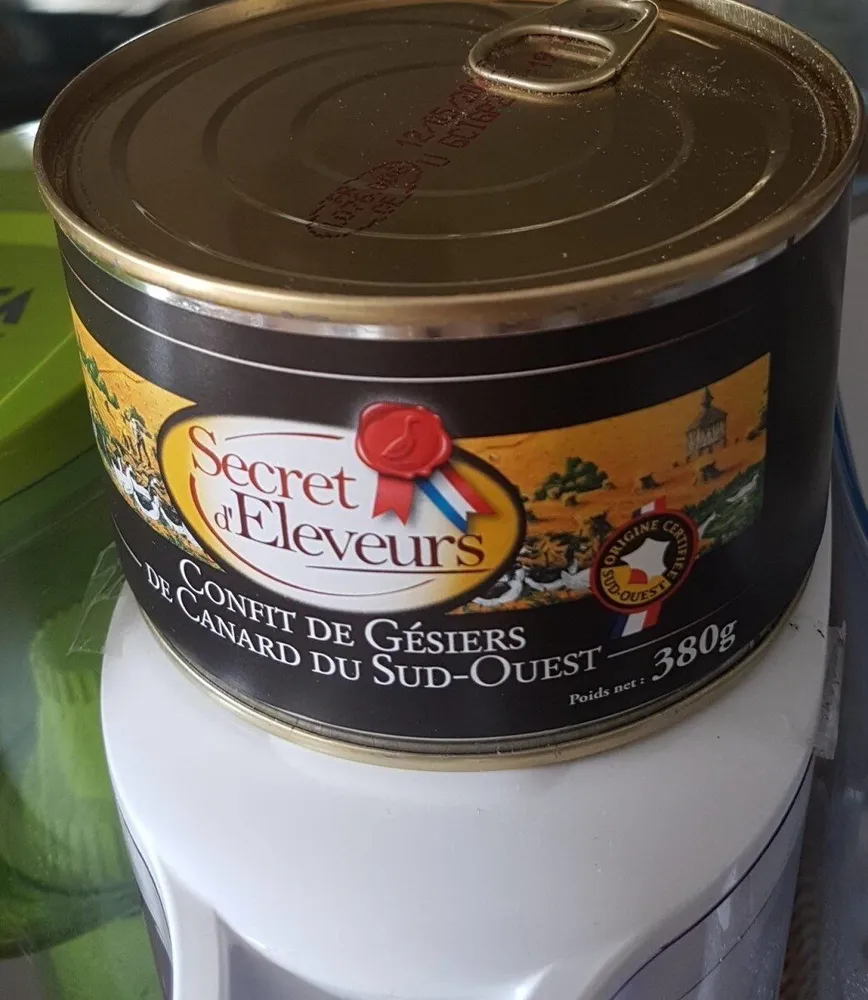 Confit de gésiers de canard du sud ouest