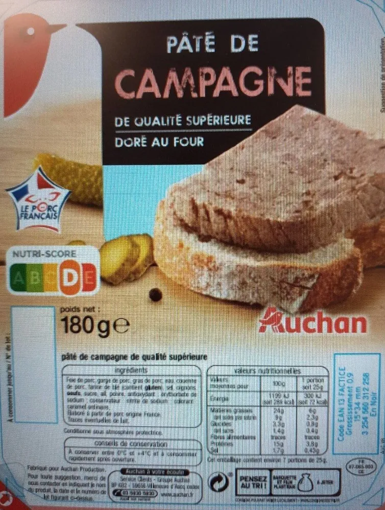 Pâte de campagne doré au four