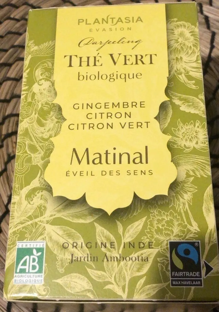 Thé vert biologique gingembre citron et citron vert
