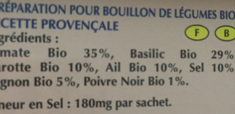 Infusion Bouillon De L?gumes Provencal Bio - 30 Sachets -
