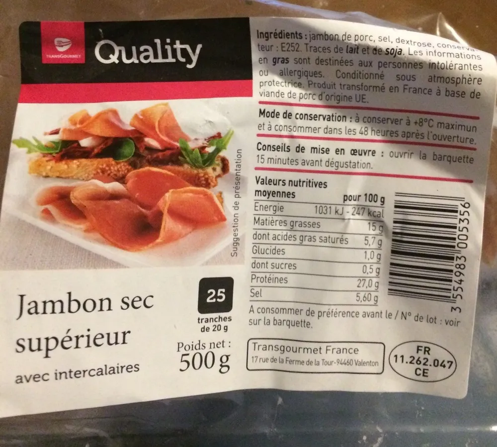 Jambon sec supérieur