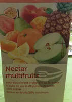 Nectar multifruits avec édulcorant provenant de la stévia à base de jus et de purées de fruits concentrés