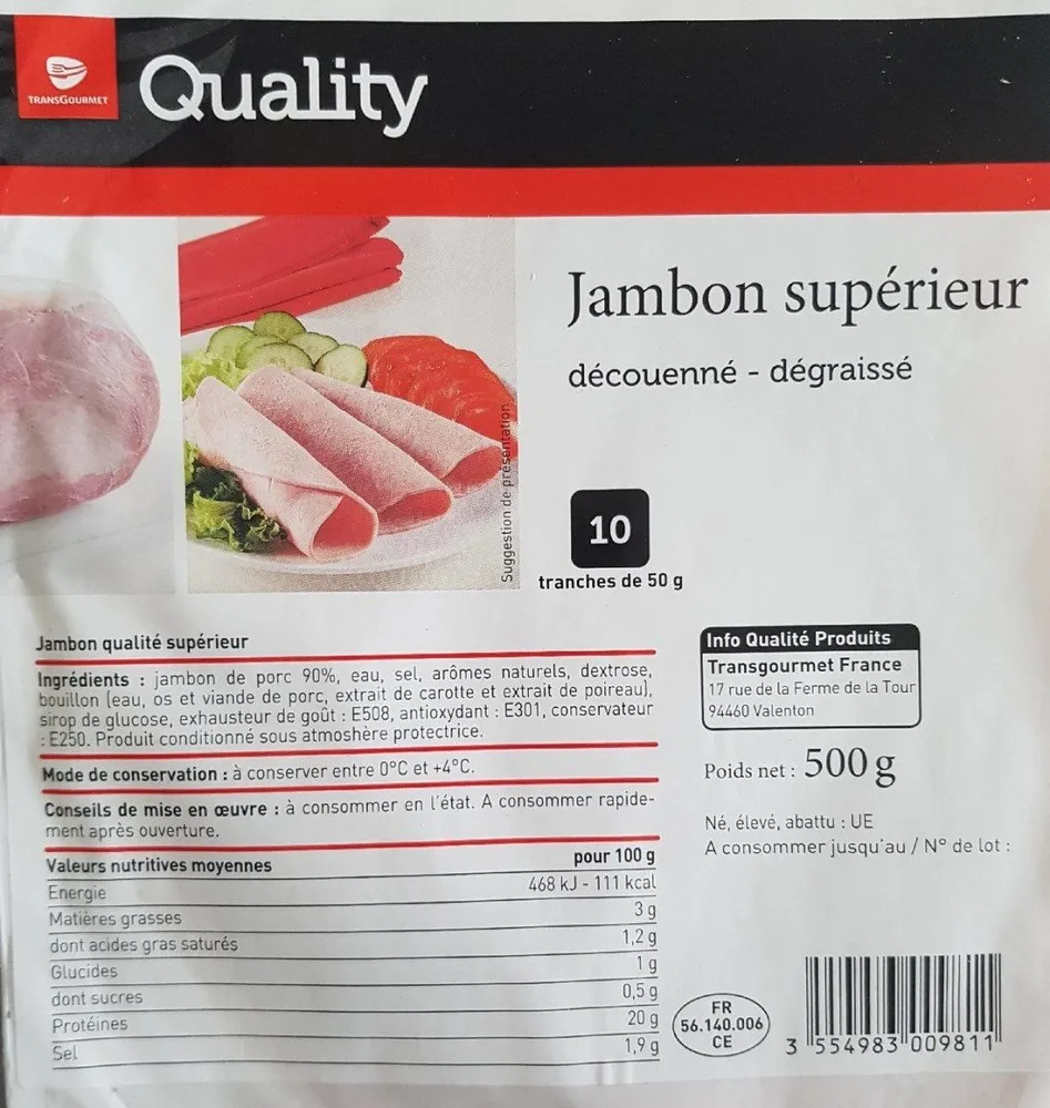 Quality jambon superieur