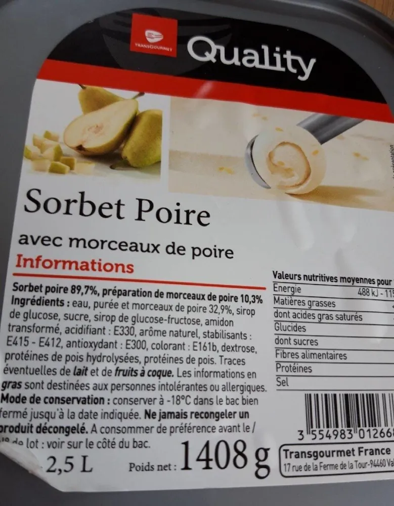 Sorbet poire