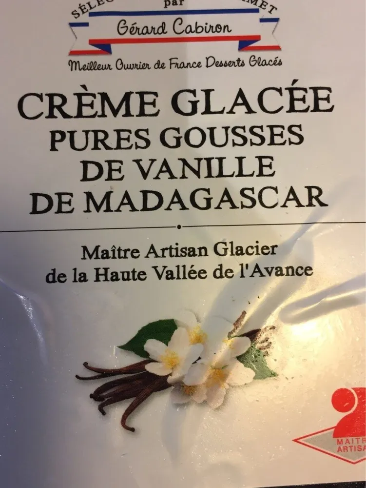 Cremr glacee pures gousses de vanille de madagascar