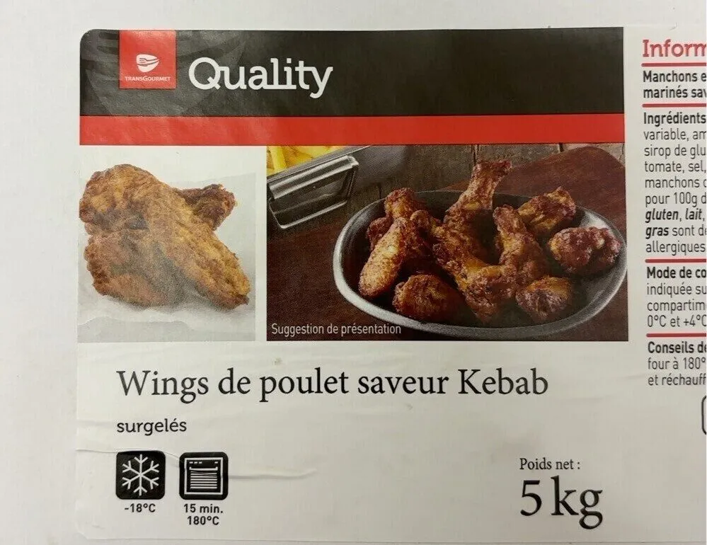 Wings de poulet saveur kebab