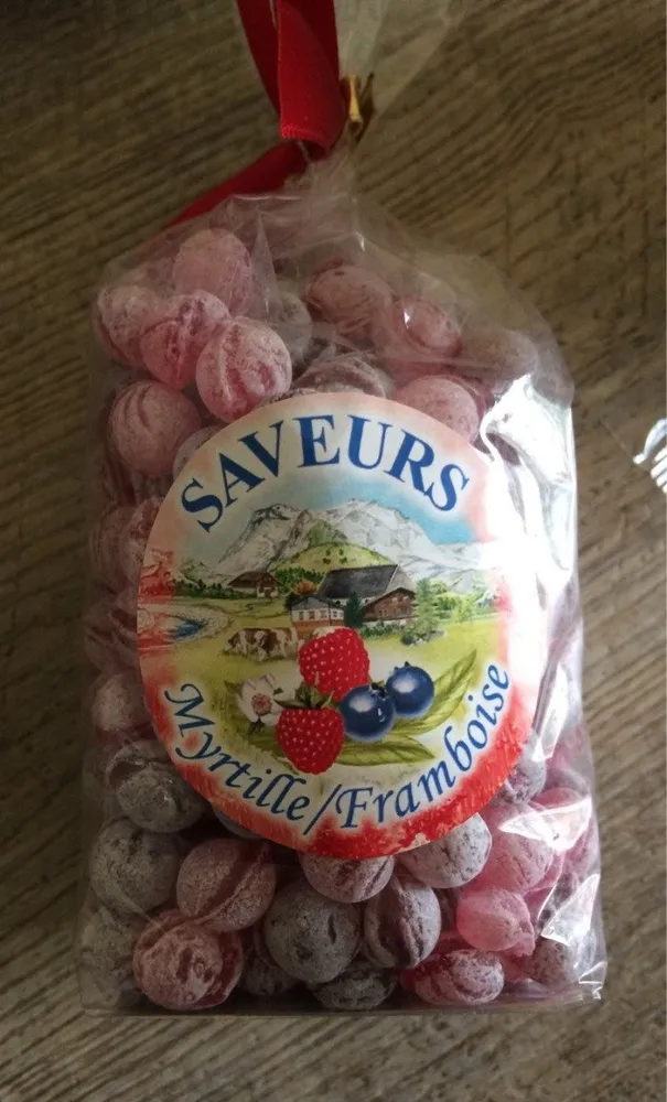 Bonbon saveurs myrtille framboise