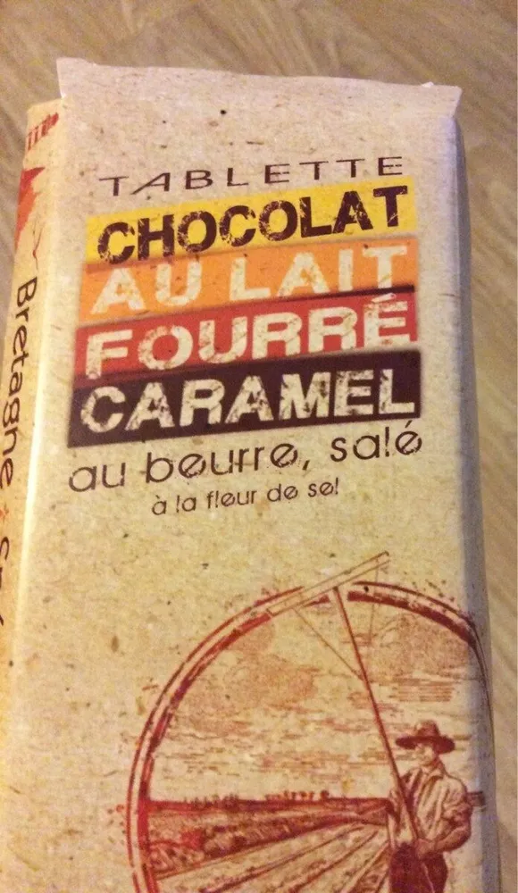 Tablette chocolat au lait fourré caramel au beurre salé