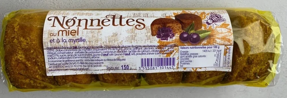 Nonnettes au miel et myrtille